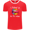 LGBT I Licked it So It's Mine Gay Pride Day Mens Ringer T-Shirt FotL Red/White