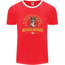 An Australian Shepherd Dog Mens Ringer T-Shirt FotL Red/White
