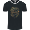 Pagan Snake in a Gothic Tree Mens Ringer T-Shirt FotL Black/White