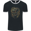 Pagan Snake in a Gothic Tree Mens Ringer T-Shirt FotL Black/White