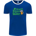 Drunk Lives Matter St. Patrick's Day Mens Ringer T-Shirt FotL Royal Blue/White