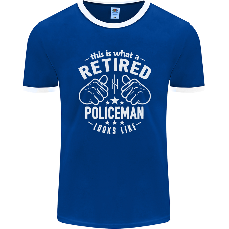 This Is What a Retired Policeman Looks Like Mens Ringer T-Shirt FotL Royal Blue/White