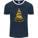 Steampunk Christmas Tree Mens Ringer T-Shirt FotL Navy Blue/White