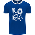 Rock Music Symbols Guitar Skull Mens Ringer T-Shirt FotL Royal Blue/White