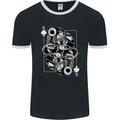Sniper Playing Card Military Army Elite Mens Ringer T-Shirt FotL Black/White