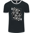 Sniper Playing Card Military Army Elite Mens Ringer T-Shirt FotL Black/White