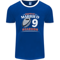 9 Year Wedding Anniversary 9th Rugby Mens Ringer T-Shirt FotL Royal Blue/White