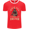 Biker Dad Fathers Day Motorbike Motorcycle Mens Ringer T-Shirt Red/White