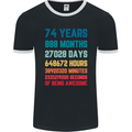 74th Birthday 74 Year Old Mens Ringer T-Shirt FotL Black/White