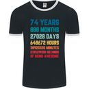 74th Birthday 74 Year Old Mens Ringer T-Shirt FotL Black/White