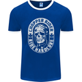 Biker Chopper Rider Motorbike Motorcycle Mens Ringer T-Shirt FotL Royal Blue/White