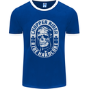 Biker Chopper Rider Motorbike Motorcycle Mens Ringer T-Shirt FotL Royal Blue/White