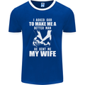 Husband & Wife Wedding Anniversary God Mens Ringer T-Shirt FotL Royal Blue/White