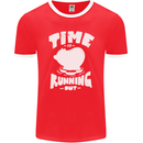 Climate Change Time Running Out Mens Ringer T-Shirt FotL Red/White