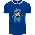 Daddy Shark Funny Father's Day Mens Ringer T-Shirt FotL Royal Blue/White