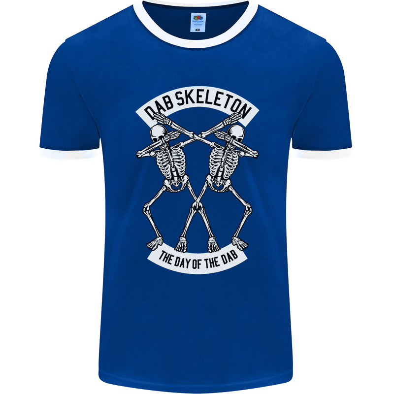 Dab Skeleton the Day of the Dab Dead Mens Ringer T-Shirt FotL Royal Blue/White