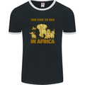 The Five to See in Africa Safari Animals Mens Ringer T-Shirt FotL Black/White