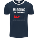 Missing Pipe Cutter Funny Plumer DIY Mens Ringer T-Shirt FotL Navy Blue/White