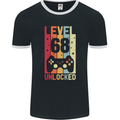 68th Birthday 68 Year Old Level Up Gamming Mens Ringer T-Shirt FotL Black/White
