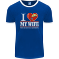 I Heart My Wife Kitesurfing Kitesurfer Mens Ringer T-Shirt FotL Royal Blue/White