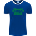 St Patricks Day Says Drink up Bitches Beer Mens Ringer T-Shirt FotL Royal Blue/White