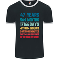 47th Birthday 47 Year Old Mens Ringer T-Shirt FotL Black/White
