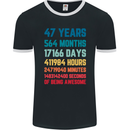 47th Birthday 47 Year Old Mens Ringer T-Shirt FotL Black/White
