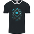 Skull Tree Gothic Heavy Metal Rock Music Biker Mens Ringer T-Shirt FotL Black/White