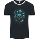 Skull Tree Gothic Heavy Metal Rock Music Biker Mens Ringer T-Shirt FotL Black/White