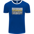 Crypto Workers New York Parody Funny Bitcoin Mens Ringer T-Shirt Royal Blue/White