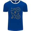 Bicycle Parts Cycling Cyclist Bike Funny Mens Ringer T-Shirt FotL Royal Blue/White