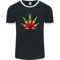 Cannabis Leaf Weed Drugs Marijuana Weed Mens Ringer T-Shirt FotL Black/White