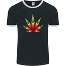 Cannabis Leaf Weed Drugs Marijuana Weed Mens Ringer T-Shirt FotL Black/White