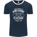 An Awesome Plasterer Looks Like Mens Ringer T-Shirt FotL Navy Blue/White