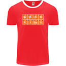 Good Vibes Periodic Table Chemistry Funny Mens Ringer T-Shirt FotL Red/White