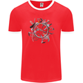 Bicycle Parts Cycling Cyclist Cycle Bicycle Mens Ringer T-Shirt FotL Red/White