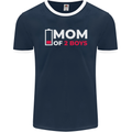 Mom of 2 Boys Funny Mother's Day Mens Ringer T-Shirt FotL Navy Blue/White