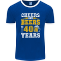 40th Birthday 40 Year Old Funny Alcohol Mens Ringer T-Shirt FotL Royal Blue/White