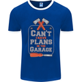 Plans In the Garage Carpenter DIY Tradesman Mens Ringer T-Shirt FotL Royal Blue/White