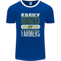 Easily Distracted Farmers Farming Mens Ringer T-Shirt FotL Royal Blue/White