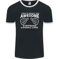 Awesome Stepdad Funny Father's Day Step Dad Mens Ringer T-Shirt FotL Black/White