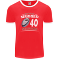 40 Year Wedding Anniversary 40th Rugby Mens Ringer T-Shirt FotL Red/White