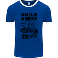 Uncle & Niece Friends for Life Funny Day Mens White Ringer T-Shirt Royal Blue/White