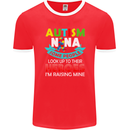 Autism Nana Grandparents Autistic ASD Mens Ringer T-Shirt FotL Red/White