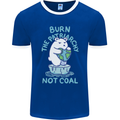 Environment Burn the Patriachy Not Coal Mens Ringer T-Shirt FotL Royal Blue/White