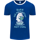 Environment Burn the Patriachy Not Coal Mens Ringer T-Shirt FotL Royal Blue/White