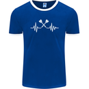 Pulse Darts Funny ECG Mens Ringer T-Shirt FotL Royal Blue/White