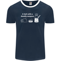 A Salt With a Deadly Weapon Funny Food Mens Ringer T-Shirt FotL Navy Blue/White