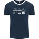 A Salt With a Deadly Weapon Funny Food Mens Ringer T-Shirt FotL Navy Blue/White