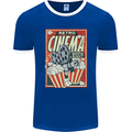 Retro Cinema Movie Night Films & TV Mens Ringer T-Shirt FotL Royal Blue/White